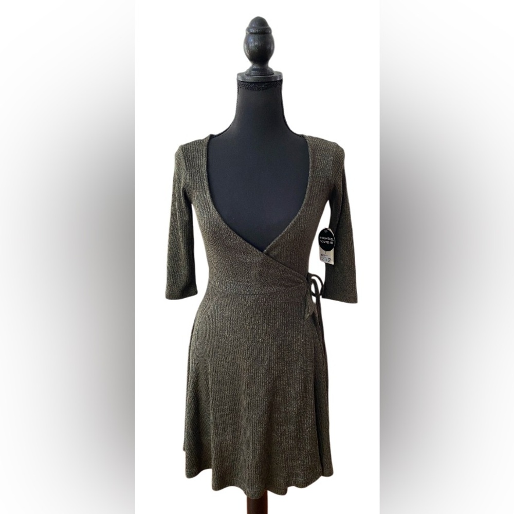 Adam Levine: Brushed Green and Black Wrap Around Dress